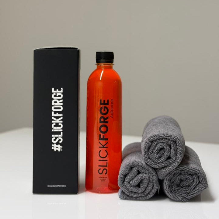Slickforge Ultra Gloss Combo – Shine & Care Kit (1 Shampoo + 3 Microfiber Towels)